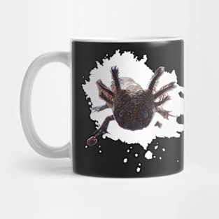 Axolotl with a splash in the background Mug